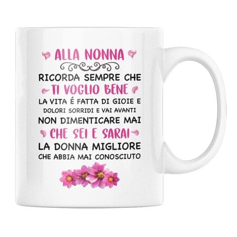 Tazza per nonna vulfire, regalo originale per compleanno o Natale, festa della mamma o per dimostrare affetto. (Nonna, Ceramica)