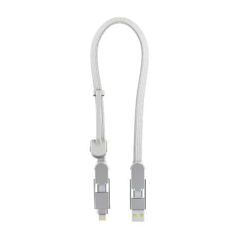 Rolling Square inCharge XL – Cavo USB Type-C, Caricatore Universale Cellulare 6 in 1, Bianco, 30 cm.