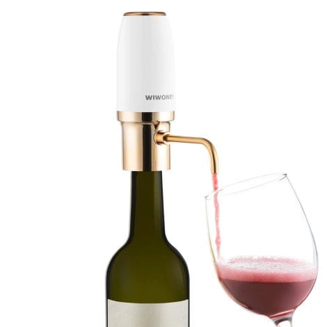 Aeratore e versatore elettrico di vino WIWONEY: decanter automatico intelligente con dosatore USB ricaricabile.