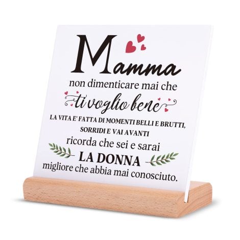 Regalo Natalizio per Mamma, Targhe Decorative, Idee Regalo Compleanno e Natale per Mamma.