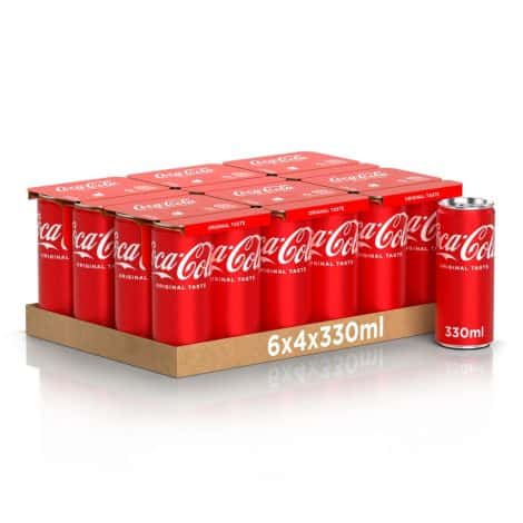 Coca-Cola Gusto Autentico – 24 Lattine da 330 ml, L’Originale Coca-Cola in lattina 100% riciclabile, Bevanda Senza Alcool.