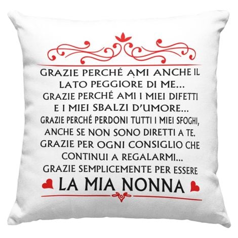 Cuscino per Nonna, Regalo Originale per Compleanno, Grazie per Essere Speciale, Adatto al Divano Letto.