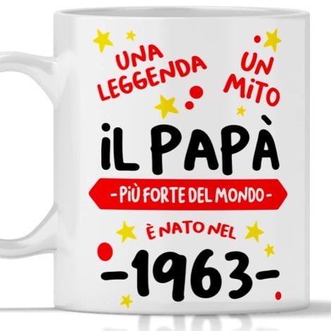 Tazza compleanno Papà 60 Anni, Regalo Divertente per il Papà più Forte del Mondo!