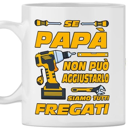 Tazza mug di ceramica per papà. Idea regalo per compleanno o festa del papà, Natale. Papà chiude il cerchio.