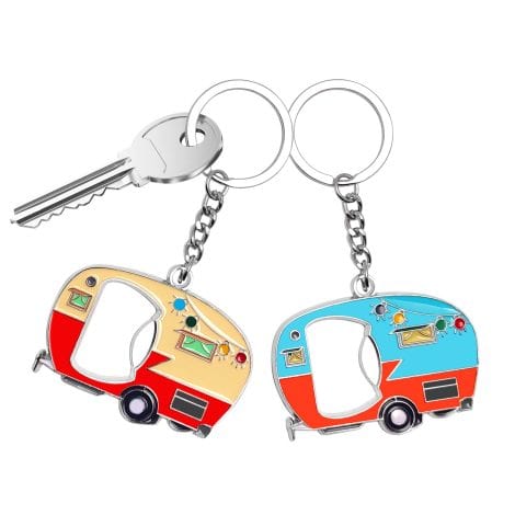 Portachiavi Apribottiglie Divertenti per Uomo, Utile Regalo di Compleanno, Ideale per Papà e Amanti del Camper – Set da 2.