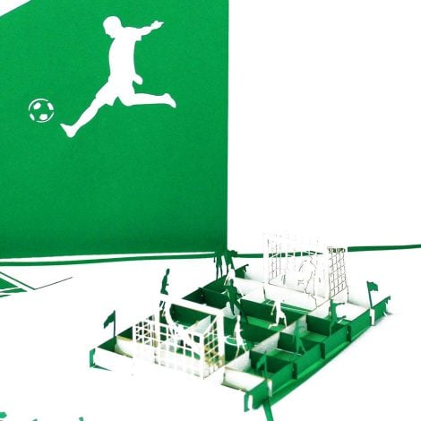 Biglietto sorpresa “tifo calcistico, verde e bianco”  Biglietto di compleanno 3D e invito per tifosi di Brema, Wolfsburg, Paderborn, Bielefeld, Fürth, ecc.