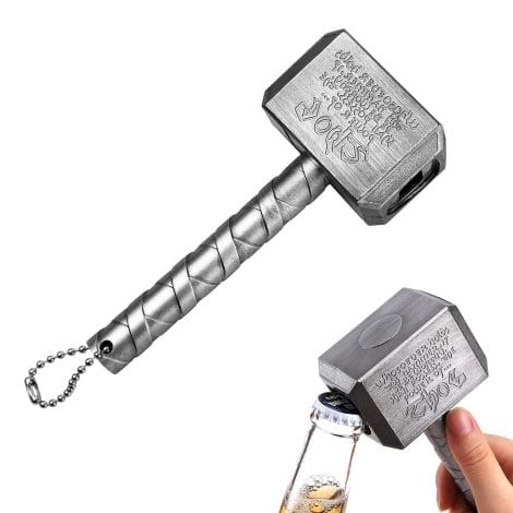 Apribottiglie Thor: utensile trendy per birra e bevande, perfetto per bar, casa e amanti della birra (dimensioni: 16,5x7x4,5cm).