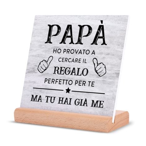 Regalo Natalizio per Papà – Targhe Decorative, Compleanno del Papà, Idee Regalo per Festa del Papà da Figlia o Figlio.