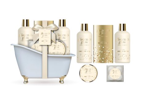 Cesto regalo donna: Bagno dolce alla vaniglia e lime. Idea regalo unica per compleanno mamma. Brillantezza e luminosità!