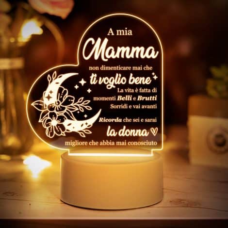 Regali natalizi e di compleanno per mamma – Luce notturna intagliata con messaggi speciali per lei.