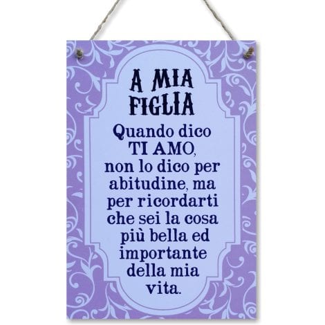 Nome prodotto: CARISPIBET A mia figlia | Cartello decorativo per la camera | Regalo adorabile per lei | 30 x 20 cm