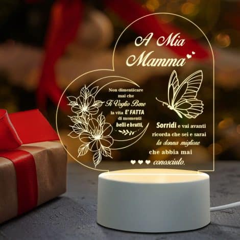 Lampada Notturna Regali Mamma, Idee Regalo per Mamma Natale e Compleanno, Regalo Festa della Mamma e Natale.