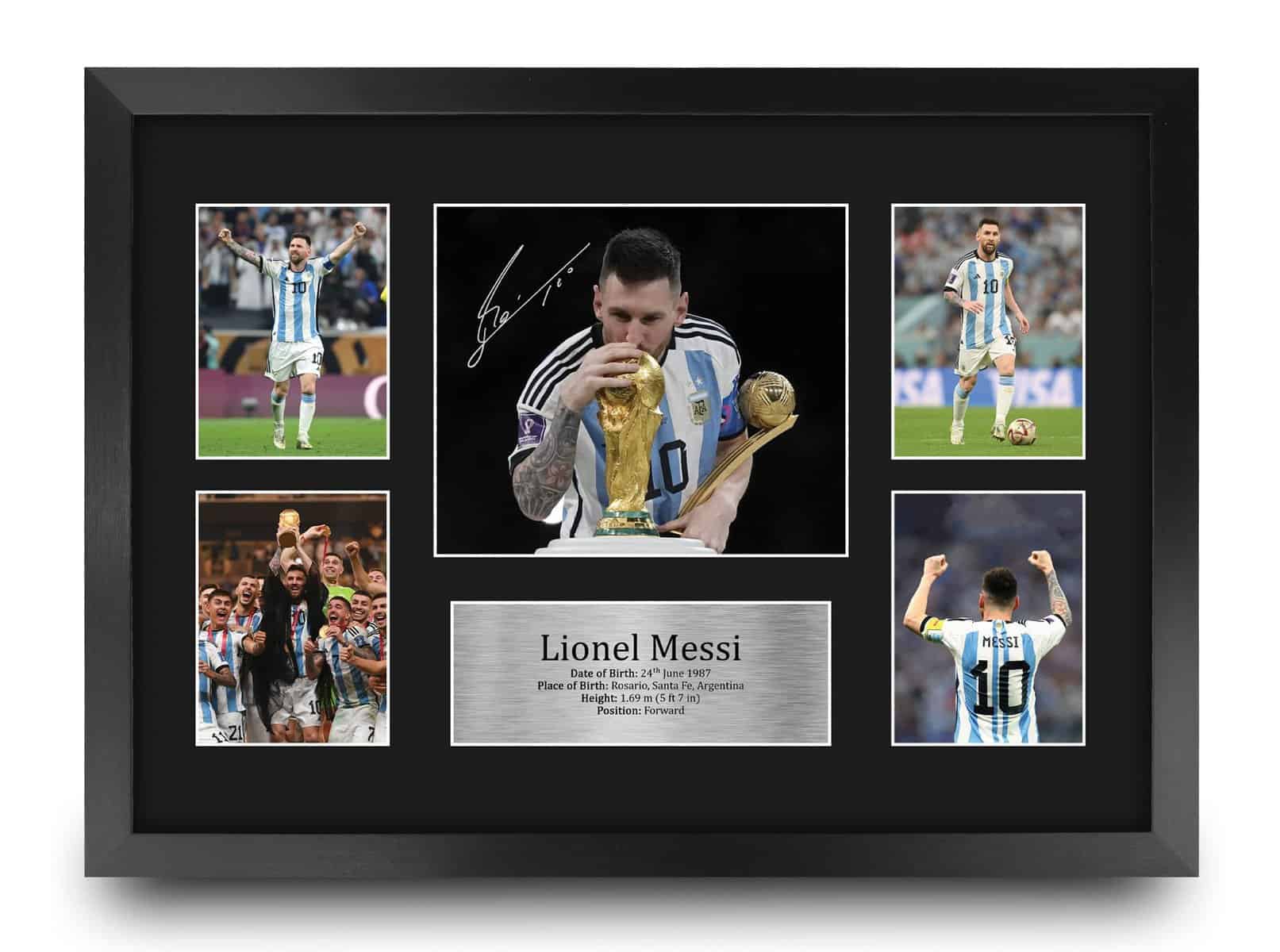 HWC Trading FR A3 Lionel Messi Argentina - Immagine autografata stampata per tifosi e tifosi di calcio, formato A3