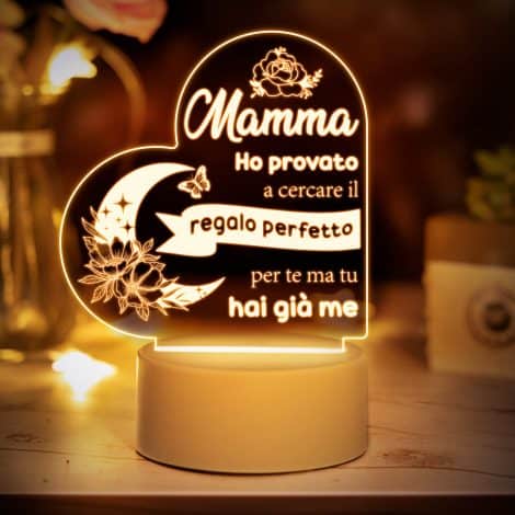 Lampada Buioata Incisa – Regalo originale per la mamma, ideale ad ogni occasione speciale.