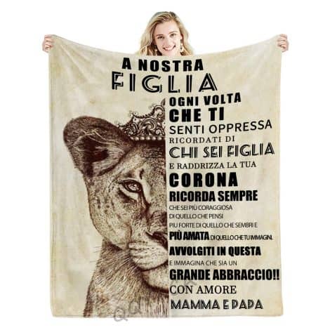 Coperta personalizzata per mia figlia, 200 x 150 cm, ideale per compleanni, anniversari, lauree.