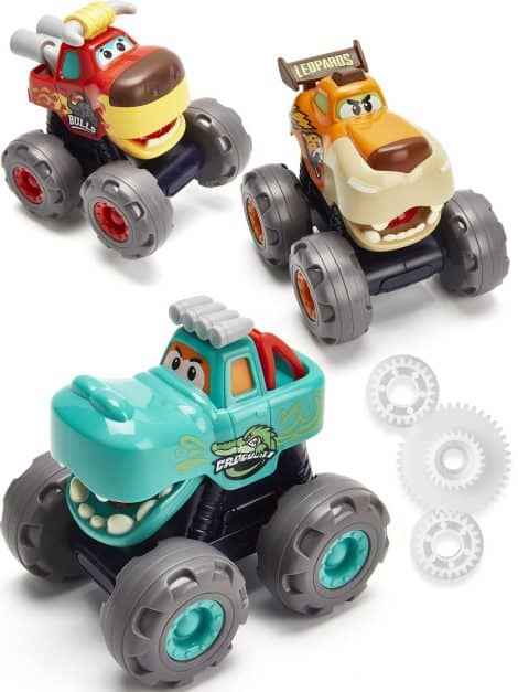 Monster Truck Giocattolo, Set di Macchinine a Frizione e di Attrito per Bambini dai 1 ai 4 Anni.