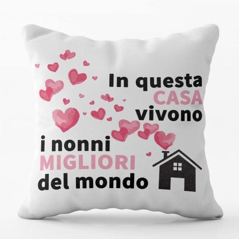 Cuscino per i Nonni più speciali del mondo, 40x40cm – Regalo perfetto per la festa dei nonni o il compleanno. Con imbottitura confortevole.