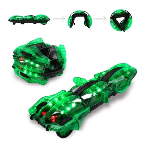 Auto telecomandata a forma di serpente con LED, rotazione a 360°. Regalo ideale per bambini di diverse età.