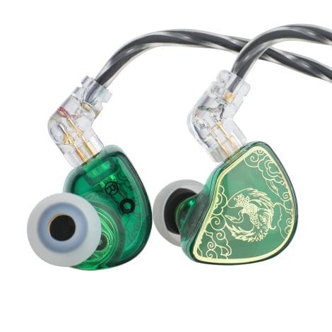 Cuffie In-Ear con Driver dinamico da 10mm Linsoul TANGZU Wan’er S.G HiFi, ergonomiche, cavo OFC a 2 pin, per musicisti DJ Stage (verde, con microfono)