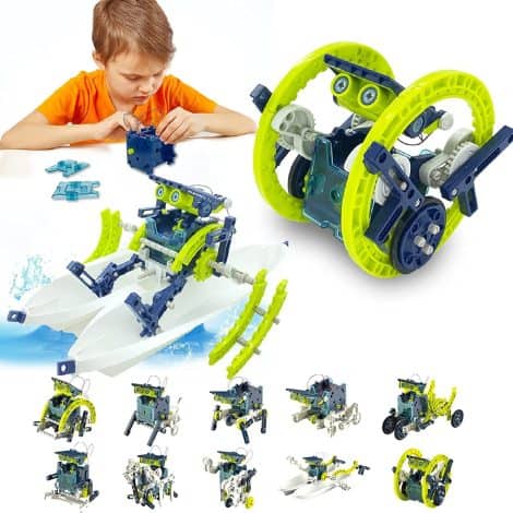 Regalo Compleanno Robot Solare Giocattolo 12-in-1 per Bambini Maschi di 8-12 anni, Giochi di Costruzione.