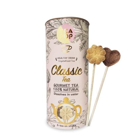 Tè Stick, scatola regalo con delizioso tè gourmet cristallizzato in un pop, realizzato con pianta, frutta ed erbe.