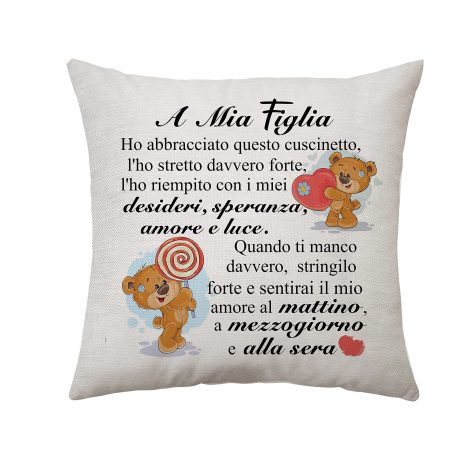 Copri cuscino decorativo per il letto, regali per la figlia, ideale per compleanni. (Figlia)