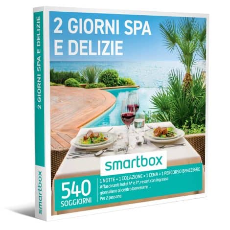 Smartbox – Scatola Regalo 2 Giorni di Relax e Gusto – Ideale per una coppia – 1 Notte con colazione, cena e benessere per 2 persone.