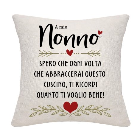 Cuscino dell’Amore per nonno: un tenero promemoria di quanto ti voglio bene. Regalo speciale per compleanno, festa del papà, Natale.