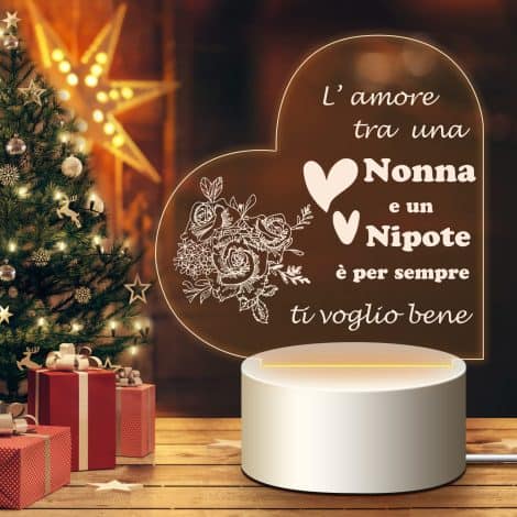 Regalo luminoso con frasi per nonna, perfetto per compleanno, Natale o ringraziamento.