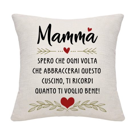 Cuscino Speciale per Mamma, il regalo perfetto per dimostrarle il tuo amore. Ideale per compleanni, festa della mamma e Natale.